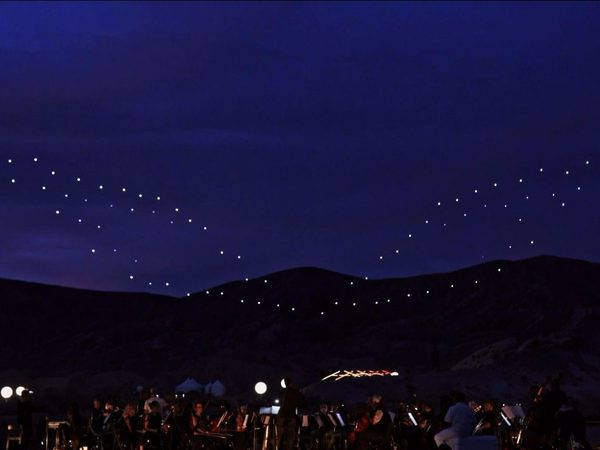 Drones flying in formation as a replacement for fireworks