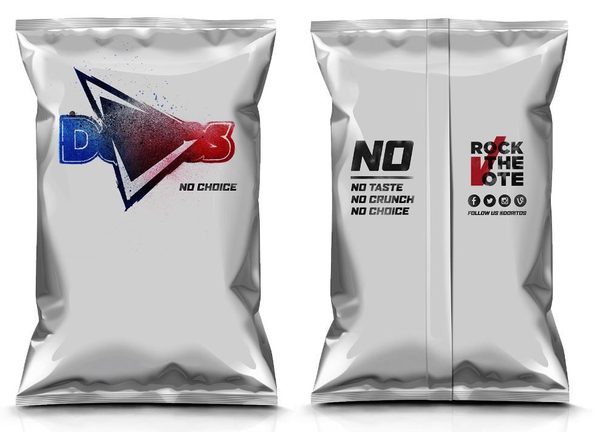 Doritos blank gray bag from the brand's voter registration campaign