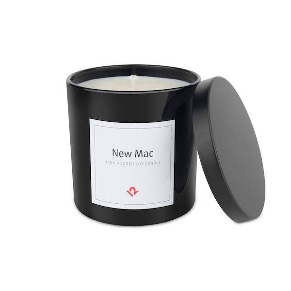 Candle scented like a freshly unboxed Apple product