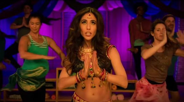 Satirical take on yoga culture from a television comedy scene