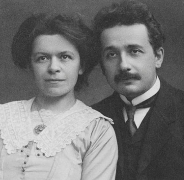 Historical photograph of Albert Einstein with his first wife Mileva