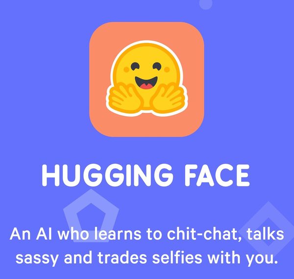 Screen from the Hugging Face chatbot app