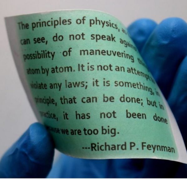 Sheet of rewritable digital paper printed using light instead of ink