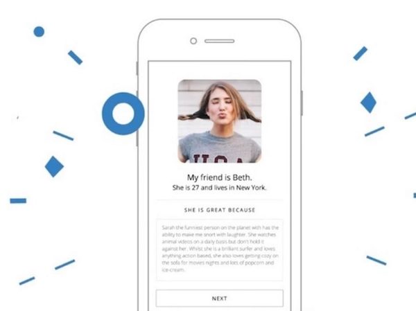 Dating app screen where friends choose matches