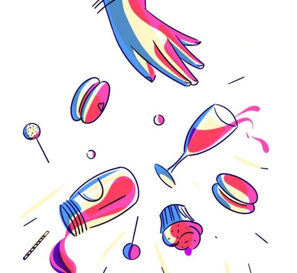 Illustration about women and food trends
