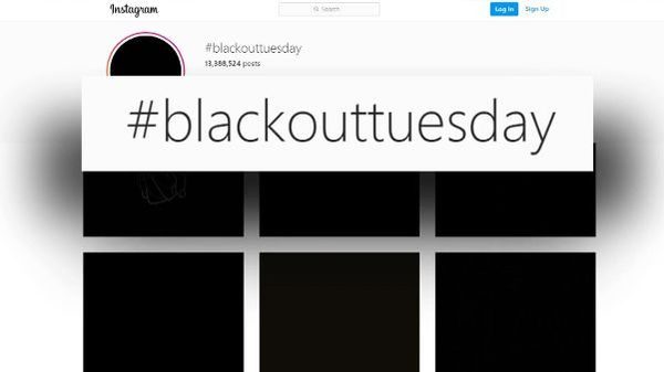 Black square image posted for Blackout Tuesday