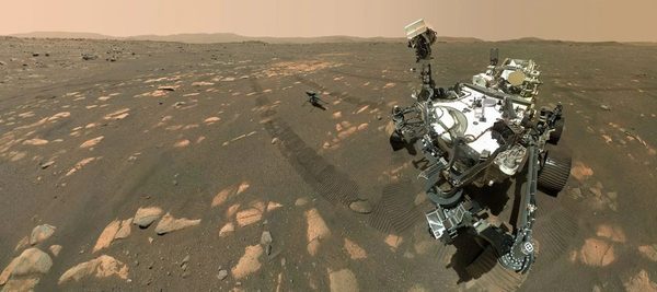 The surface of Mars, illustrating possible contamination by Earth microbes