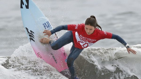 Surfer competing at the Tokyo Olympics