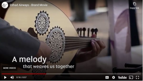 Etihad Airways sonic journey campaign featuring Emirati music