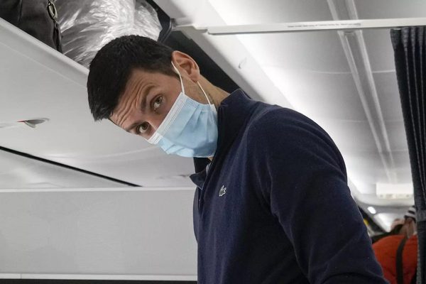 Novak Djokovic on the tennis court