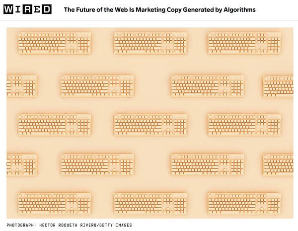 AI generated marketing copy on a screen