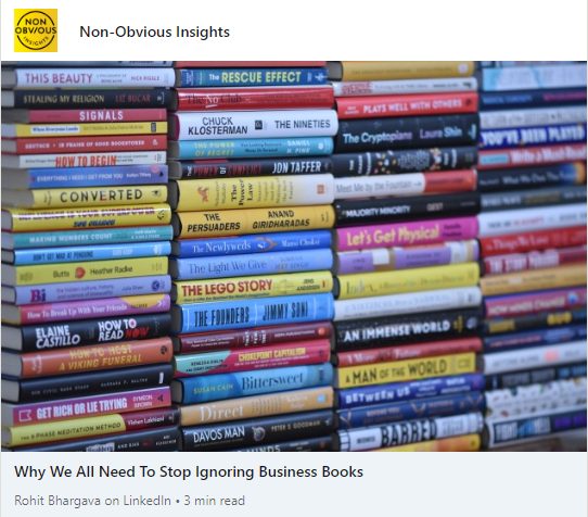 Graphic for an article about ignoring business books