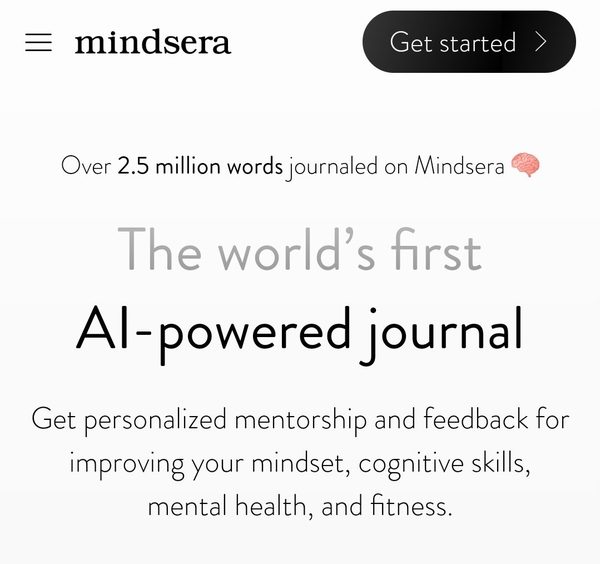 Screenshot of an AI-powered journaling app