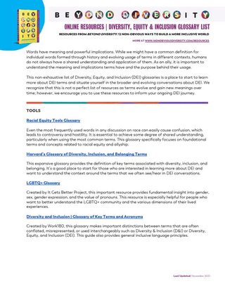 DEI Glossary List thumbnail