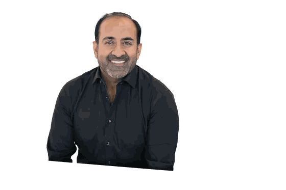 Headshot: Rohit sitting, transparent background