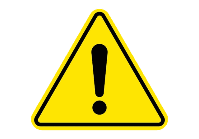 A yellow caution sign